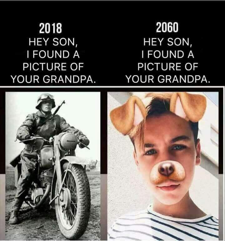 Comparison of Grandpa Photos from 2018 and 2060