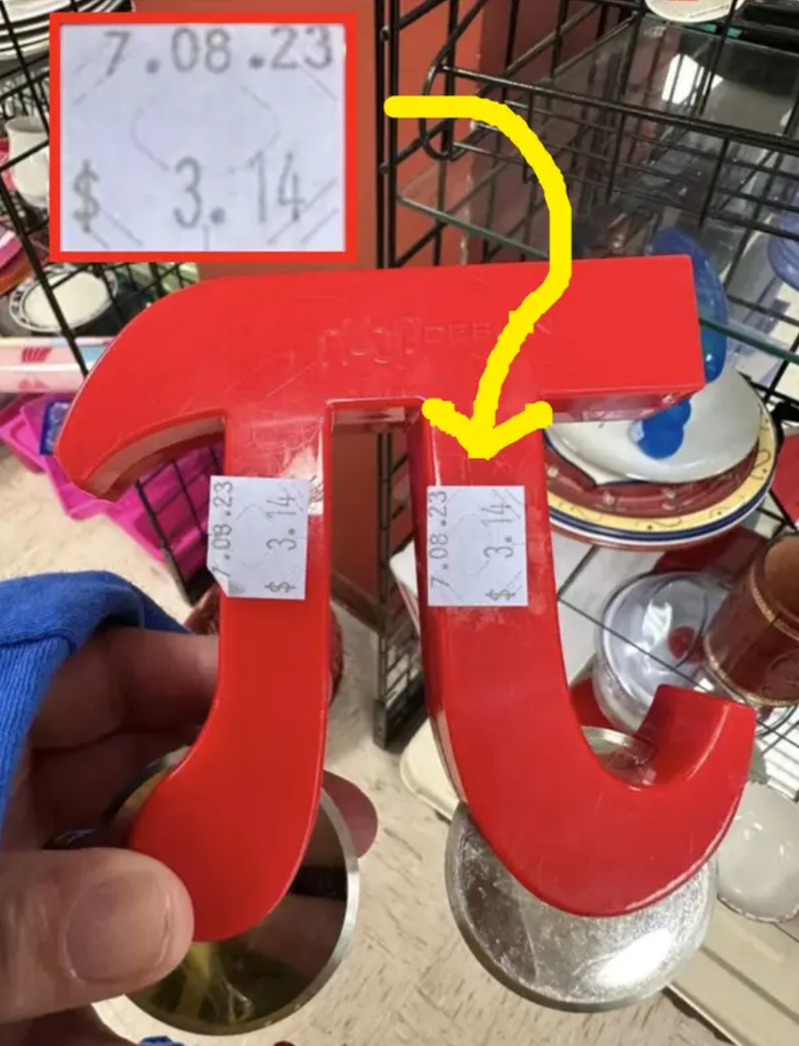 Red Pi Symbol with Price Tags