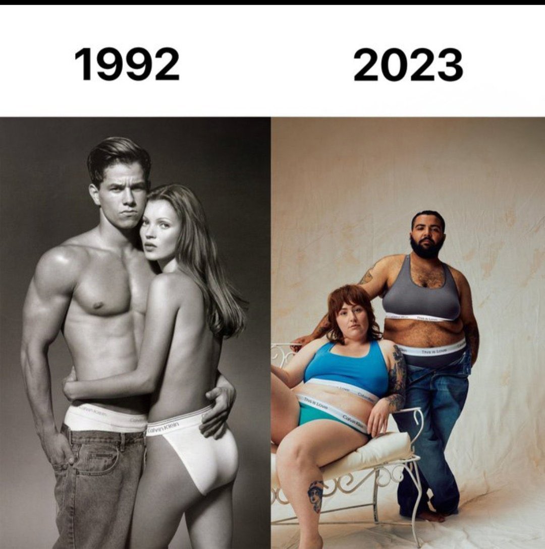 Comparison of Calvin Klein Ads: 1992 vs 2023