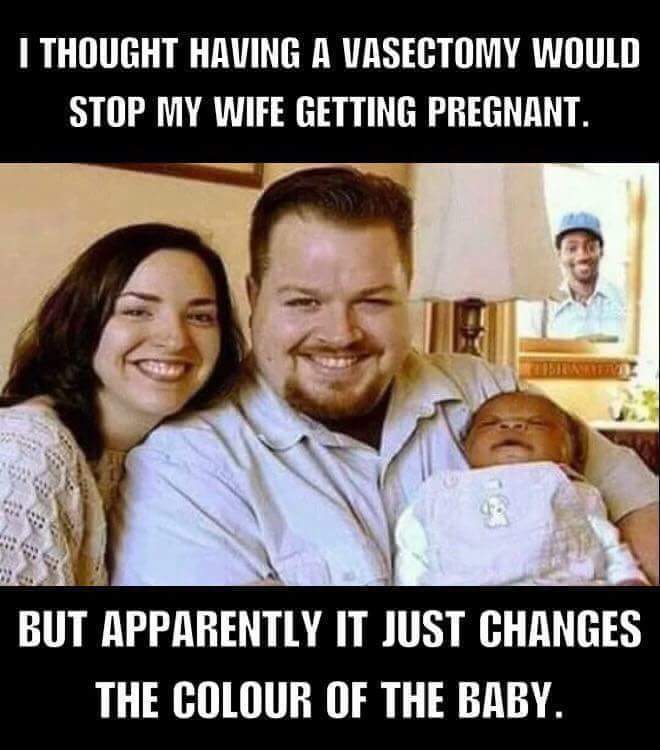 Vasectomy Humor: Changing Baby's Color