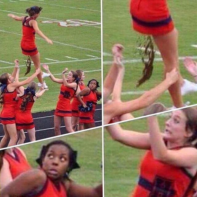 Cheerleading Stunt Gone Wrong