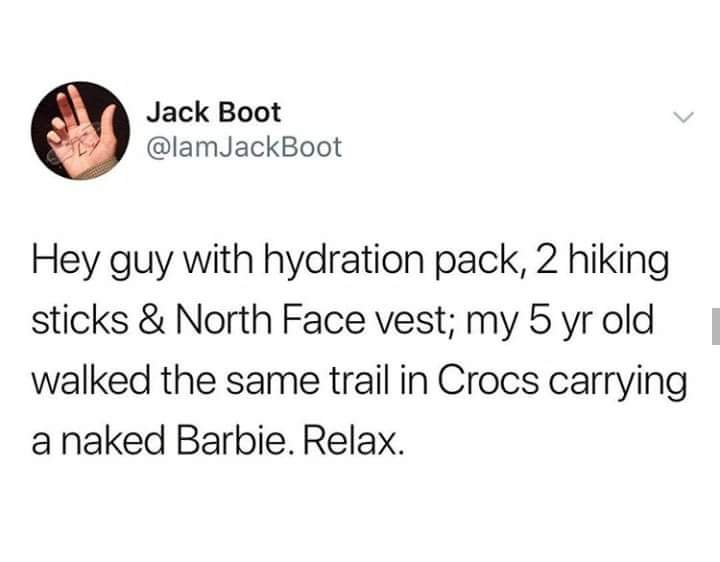 Jack Boot's Tweet About His 5-Year-Old Hiking in Crocs