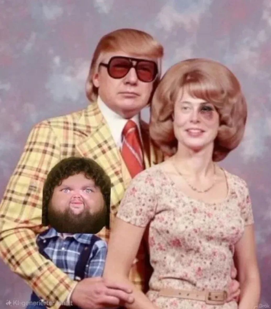 Vintage Family Portrait with Edited Faces