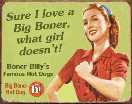 Boner Billy's Famous Hot Dogs Advertisement