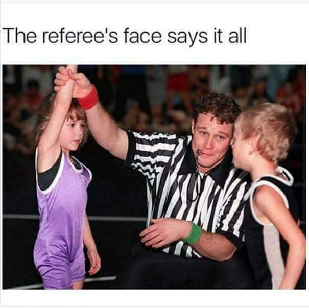 The referee's face says it all