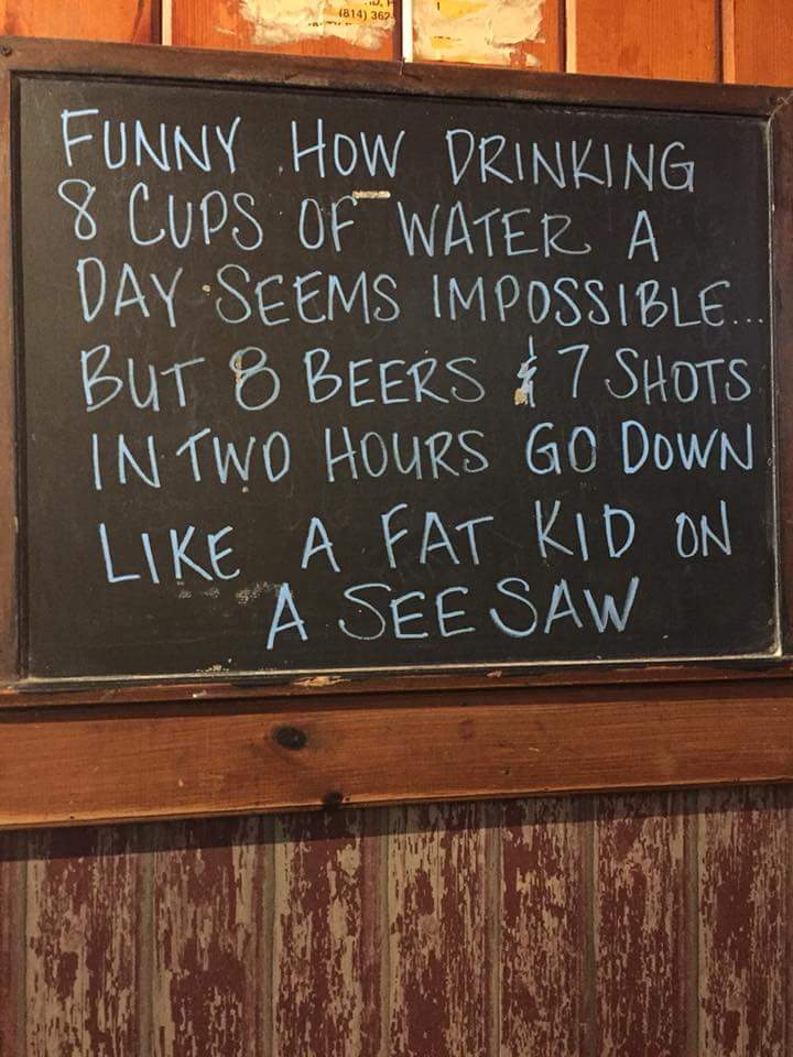Funny Drinking Quote on Chalkboard